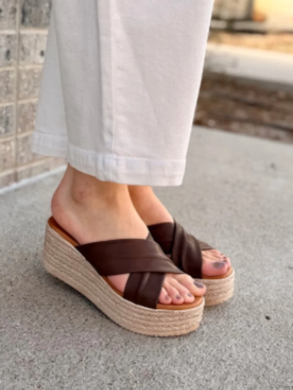 Cordani Bella Wedge Sandal in Brown